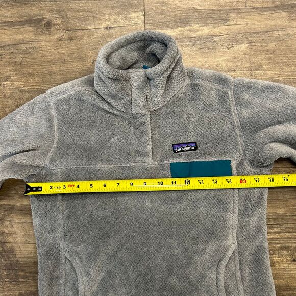 Patagonia Women Fleece‎ Pullover T Snap Gray Green Size Medium (469) - Picture 5 of 7